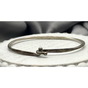 James Avery Sterling Silver Hammered Hook On Bangle Bracelet